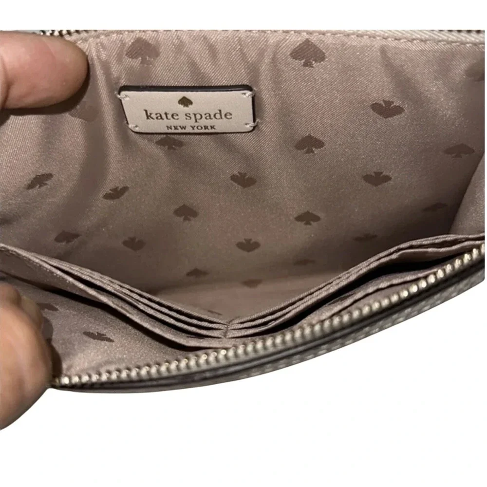 Kate Spade Wristlet‎ Clutch Straw Pineapple Applique Zip Pouch